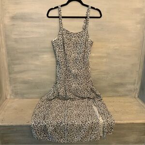 Old Navy Black White Leopard Print Maxi Dress Medium Like New